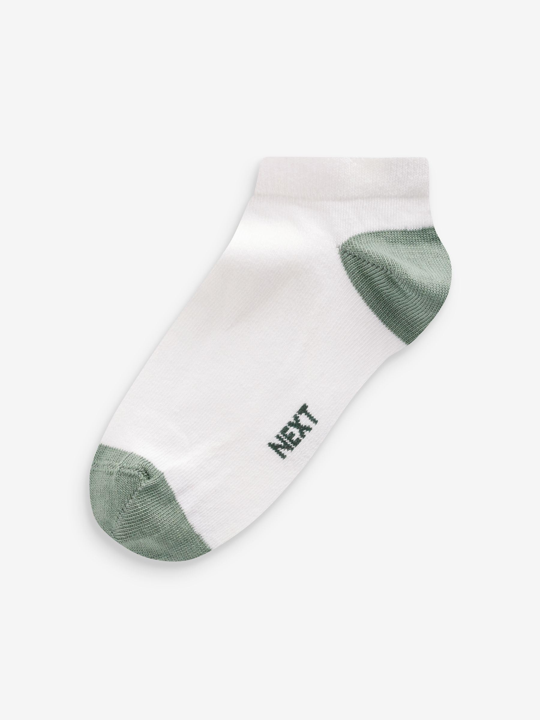 NEXT Jungen Sneaker-Socken mit hohem Baumwollanteil, 7er-Pack White/Bright Heel and Toe 26.5-30.5