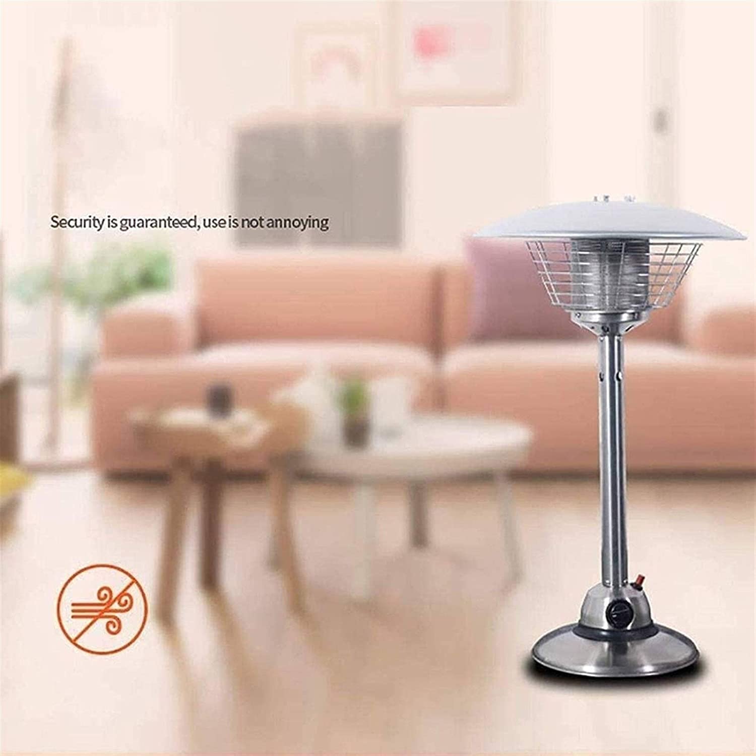 Riscaldatore per patio da tavolo, mini riscaldatore per patio a propano moderno in acciaio con ombrellone, riscaldatore per patio Comfort da giardino