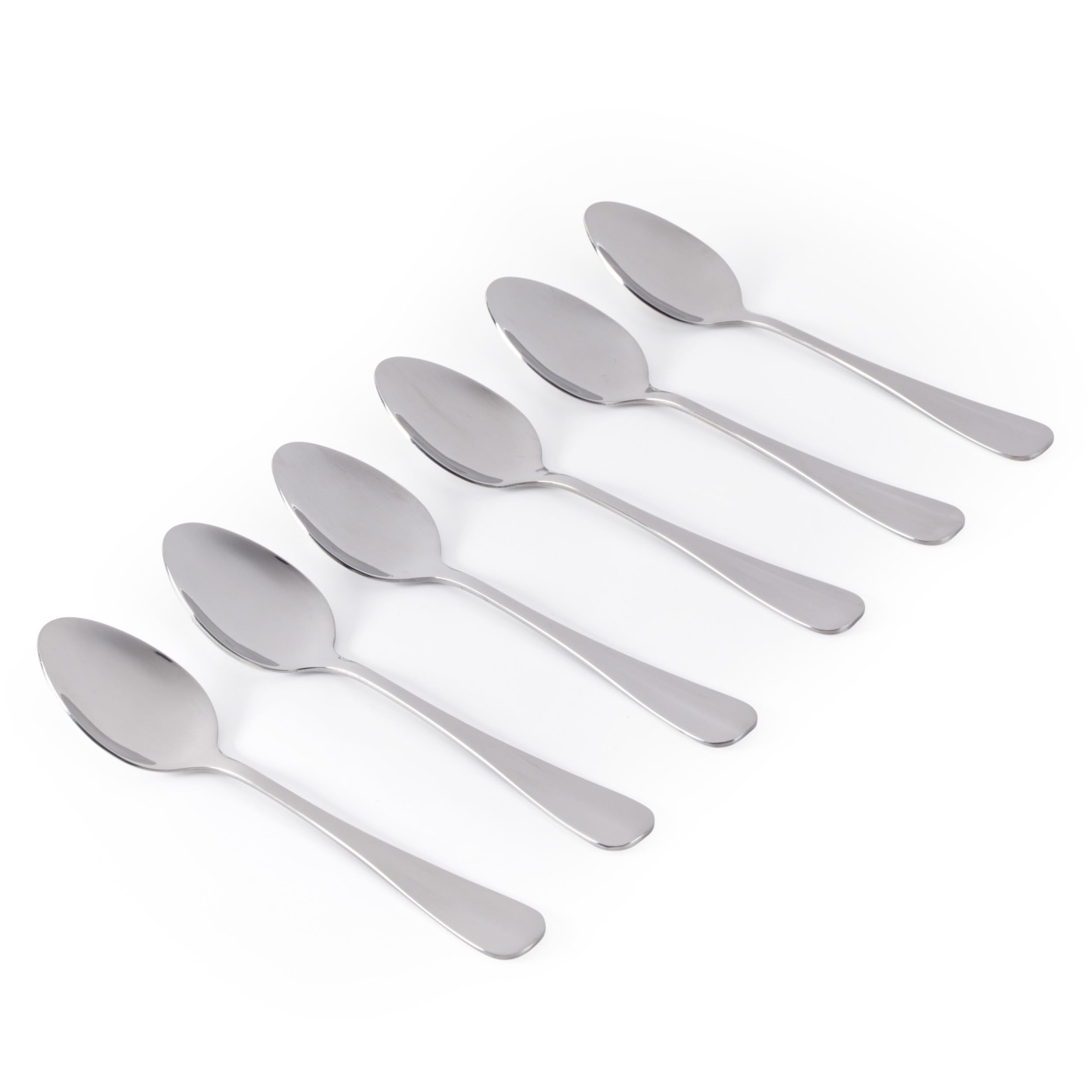 Salter BW13681EU7 Teaspoon Set of 6, Newbury Stainless Steel Coffee Spoons Cutlery Set, Mirror Polish Finish Flatware
