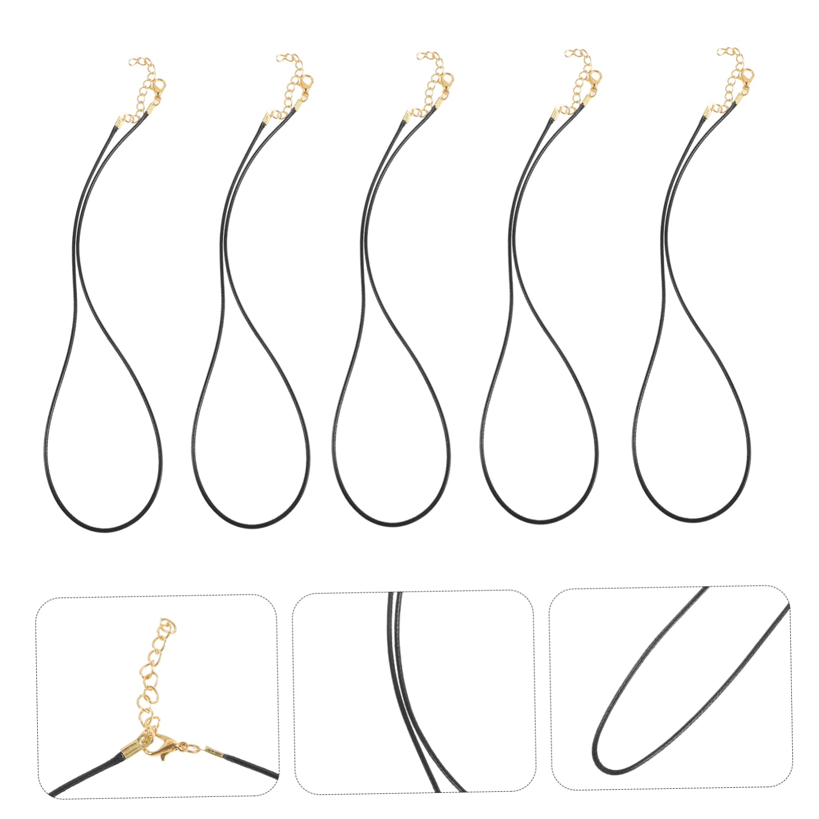 Artibetter 150stücke Schwarze Halskordel Mit Karabiner Und Hochwertigem Wachsgarn Für Schmuckherstellung Für Armbänder Und Ketten