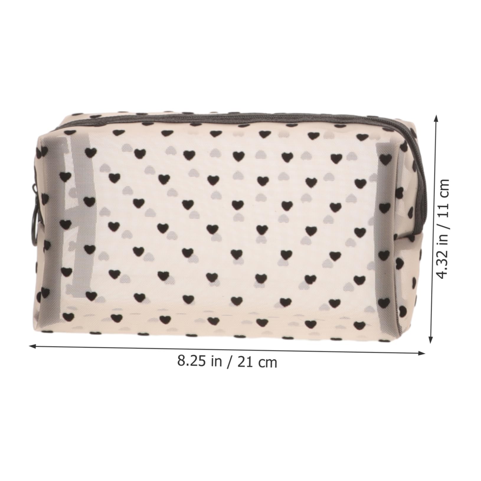 6 Pezzi Pochette Trucchi da Viaggio Cuore in Rete, Nylon e Garza, Portatile, Facile da Pulire, per Donne e Ragazze