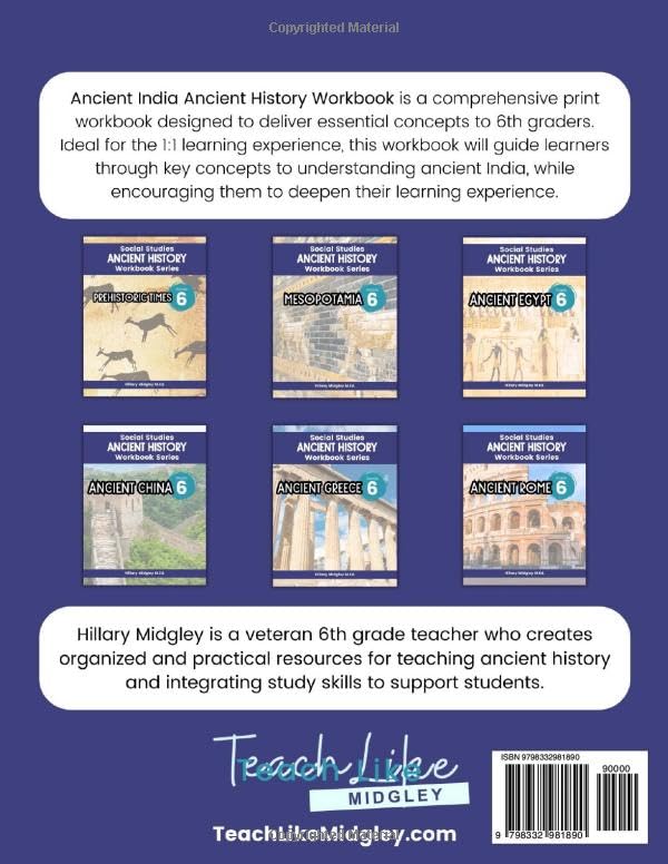 Ancient India Ancient History Workbook Series Social Studies Grade 6: Ancient Civilizations Workbook for Classroom & Homeschool Curriculum 6th Grade Middle School Social Studies - Image 2