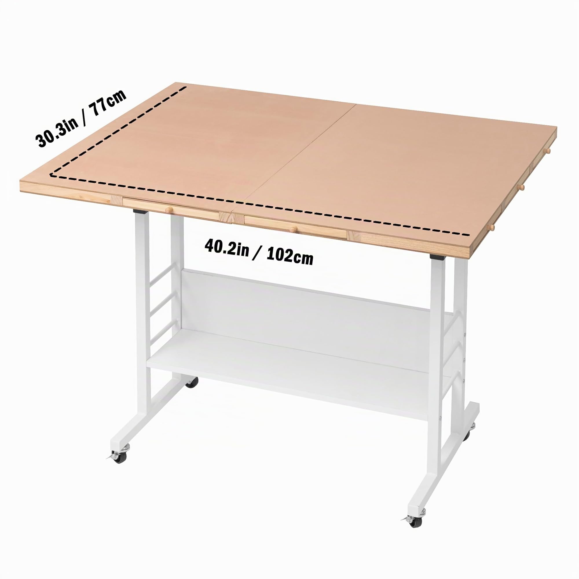 Tektalk Tablero de Rompecabezas Plegable de 2000/1500/1000 Piezas con Ajuste de Altura, Mesa de Rompecabezas con Cubierta y 8 bandejas de clasificación/cajones, Caballete de Rompecabezas con Patas