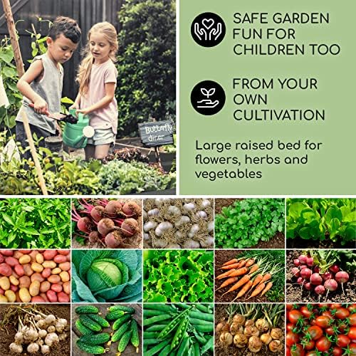 blumfeldt Raised Beds for Gardens, Vegetable Planters Outdoor for Garden Herbs, Flowers, and Fruits, 804L Large Free Standing Metal Steel Elevated Planter Box, Weatherproof & Rust-Free, 1.6m (Beige)