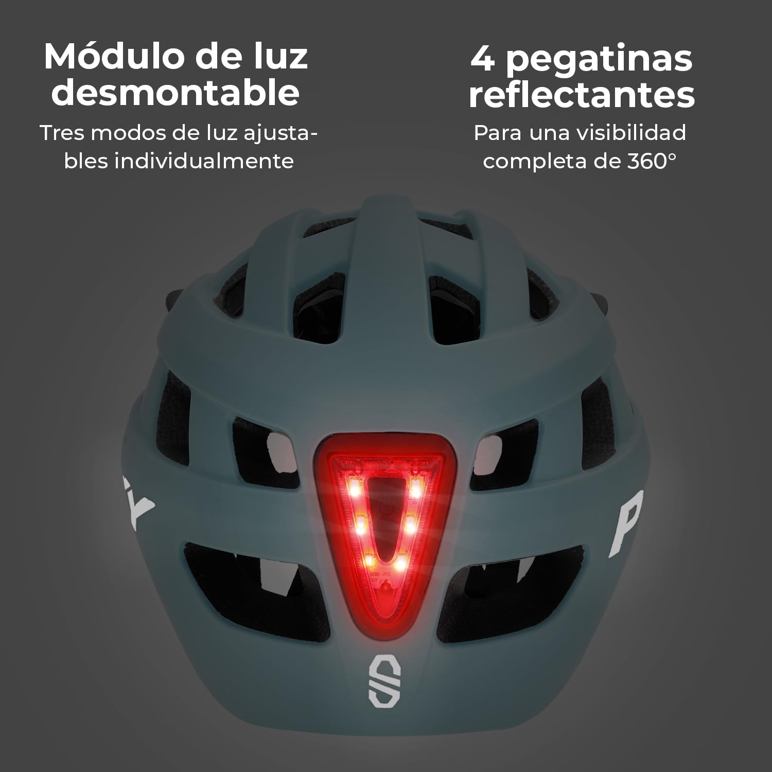 Puky Casco de Bicicleta Infantil de 48 – 55 cm, Peso Ligero 220 g, máxima protección y ventilación, Visibilidad de 360° Mediante módulo de luz, Ideal para Seguridad y Comodidad en la Bicicleta