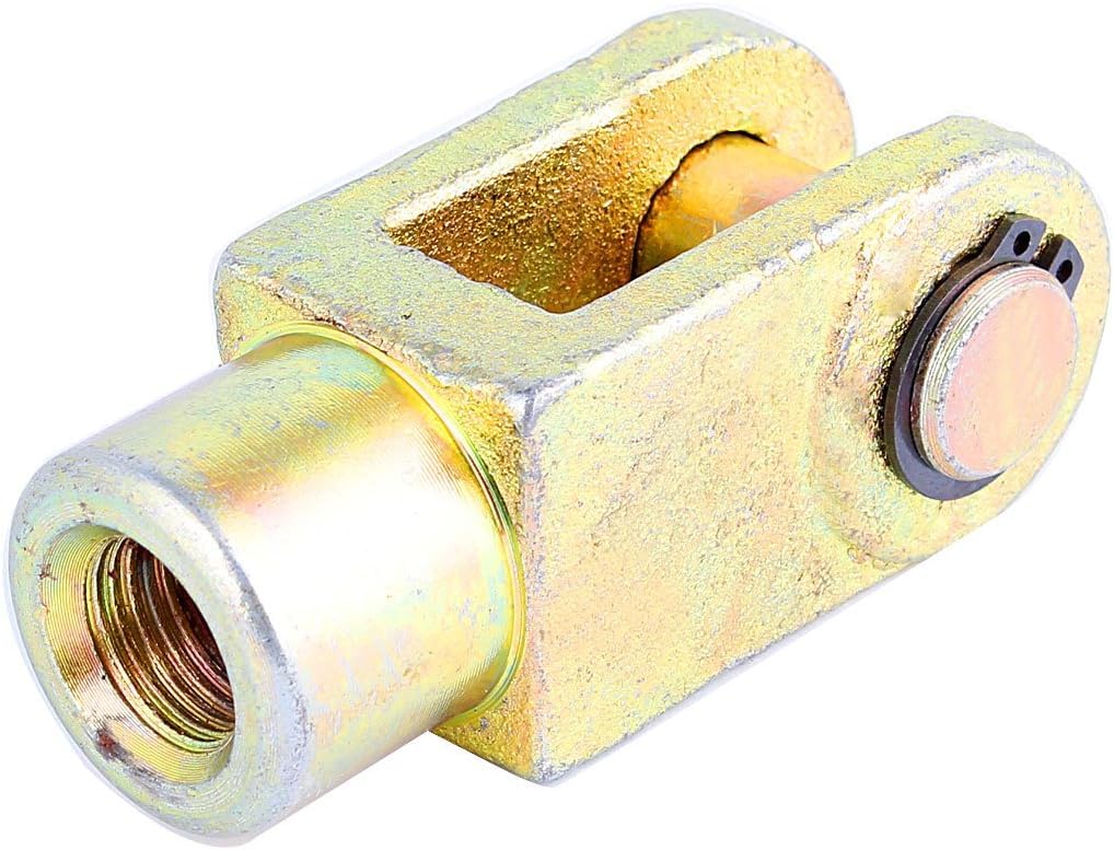 Cylinder Rod Clevis End, 3/8 PT Female to 3/4 PT Male Thread, Y Joint Clevis with 16mm Pin Hole, Brass Tone, 1 Pc