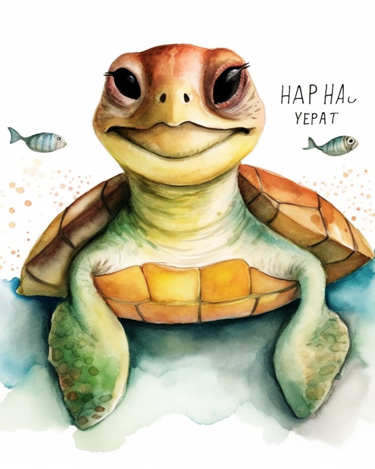 Liubaishi Multicolour Paint By Numbers For Adults, Smiling Turtle, 40X50 Cm Acrylic Canvas Kit With Brushes And Paints