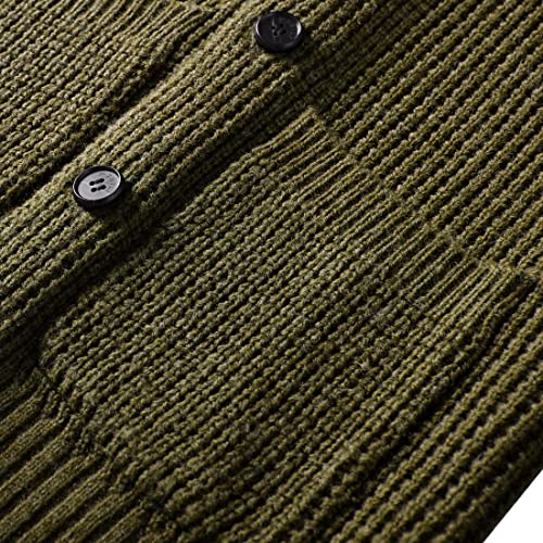 Men's Shawl Collar Cardigan Sweater - Cable Knit, Button-Up, Merino Wool - A Modern Classic That Never Goes Out of Style4