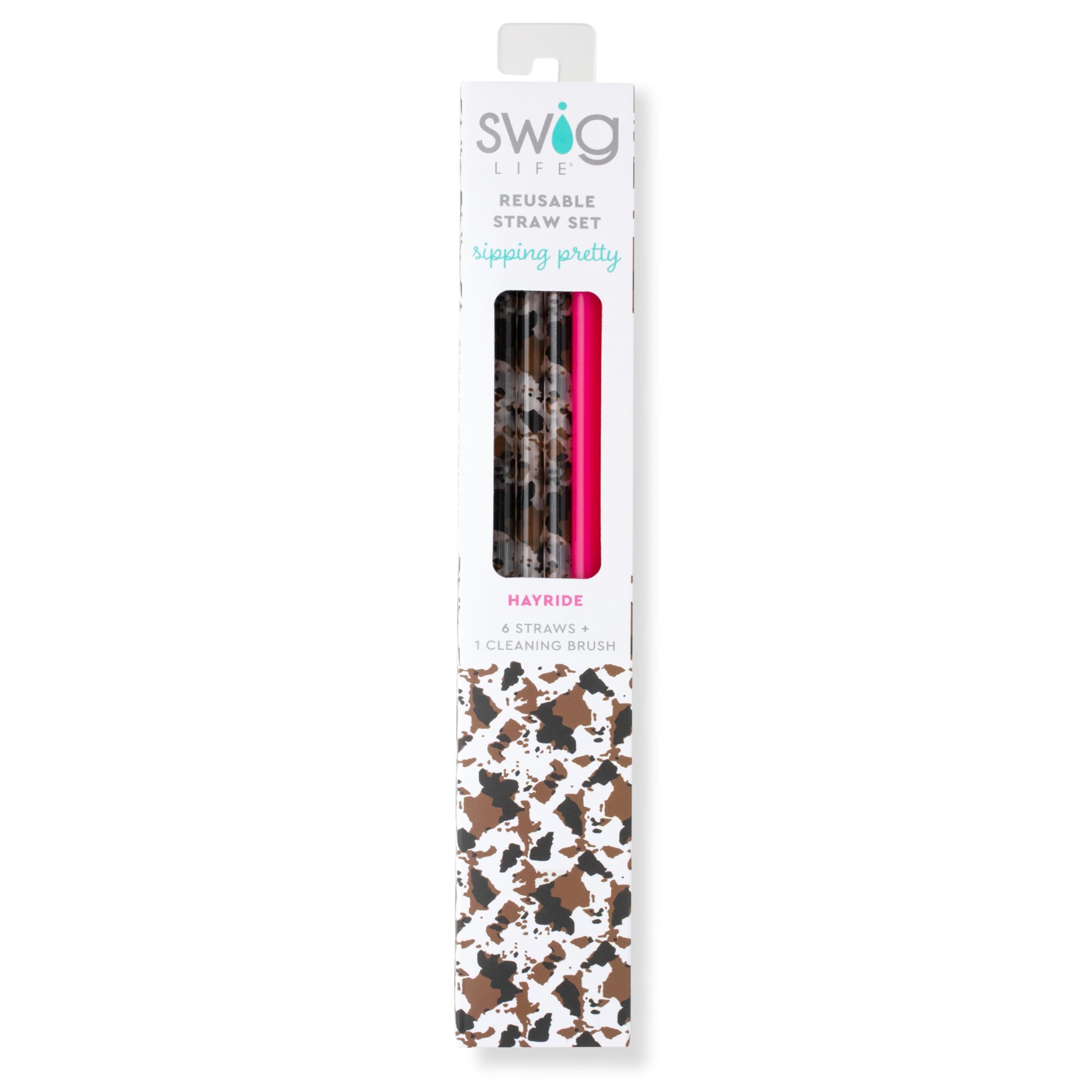 Swig Life Cannucce riutilizzabili a prova di pizzico + set di cannucce alte verdi e spazzola