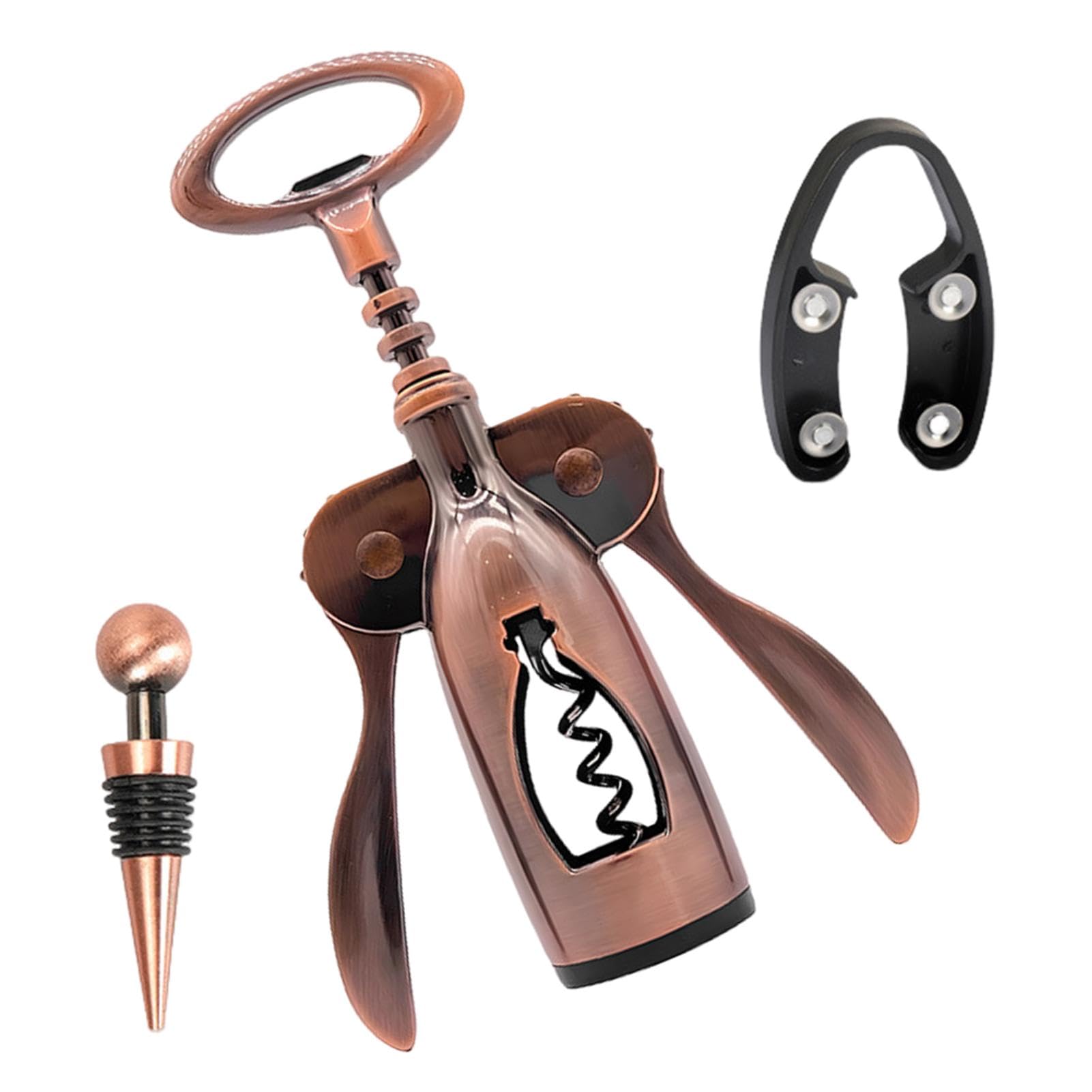 Abrebotellas de vino de diseño de 2 modelos – Sacacorchos de aleación de zinc, retire el tapón de cerveza | Juego de abridor de vino de sacacorchos de servidor profesional, sacacorchos multifuncional