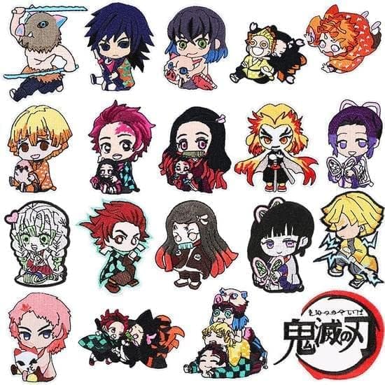 19 Pieces Anime Patches Embroidered Applique Patches Sew on Iron on Patches Fabric Repair Patches for Kids Adult Clothes Jeans Jackets Hats Shoes Backpacks