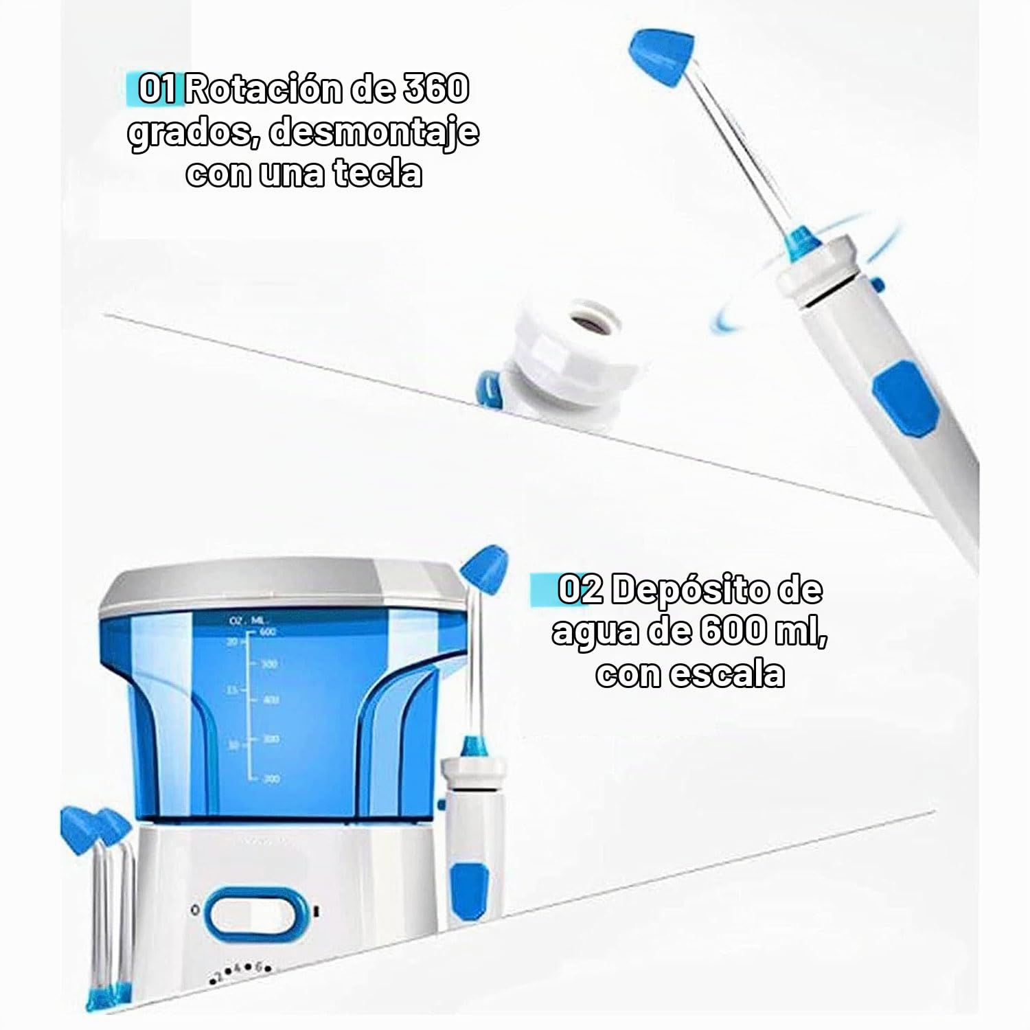 Limpiador nasal eléctrico y máquina de enjuague sinusal, 10 modos de presión, boquilla giratoria de 360°, sistema de riego nasal pulsante para adultos y niños
