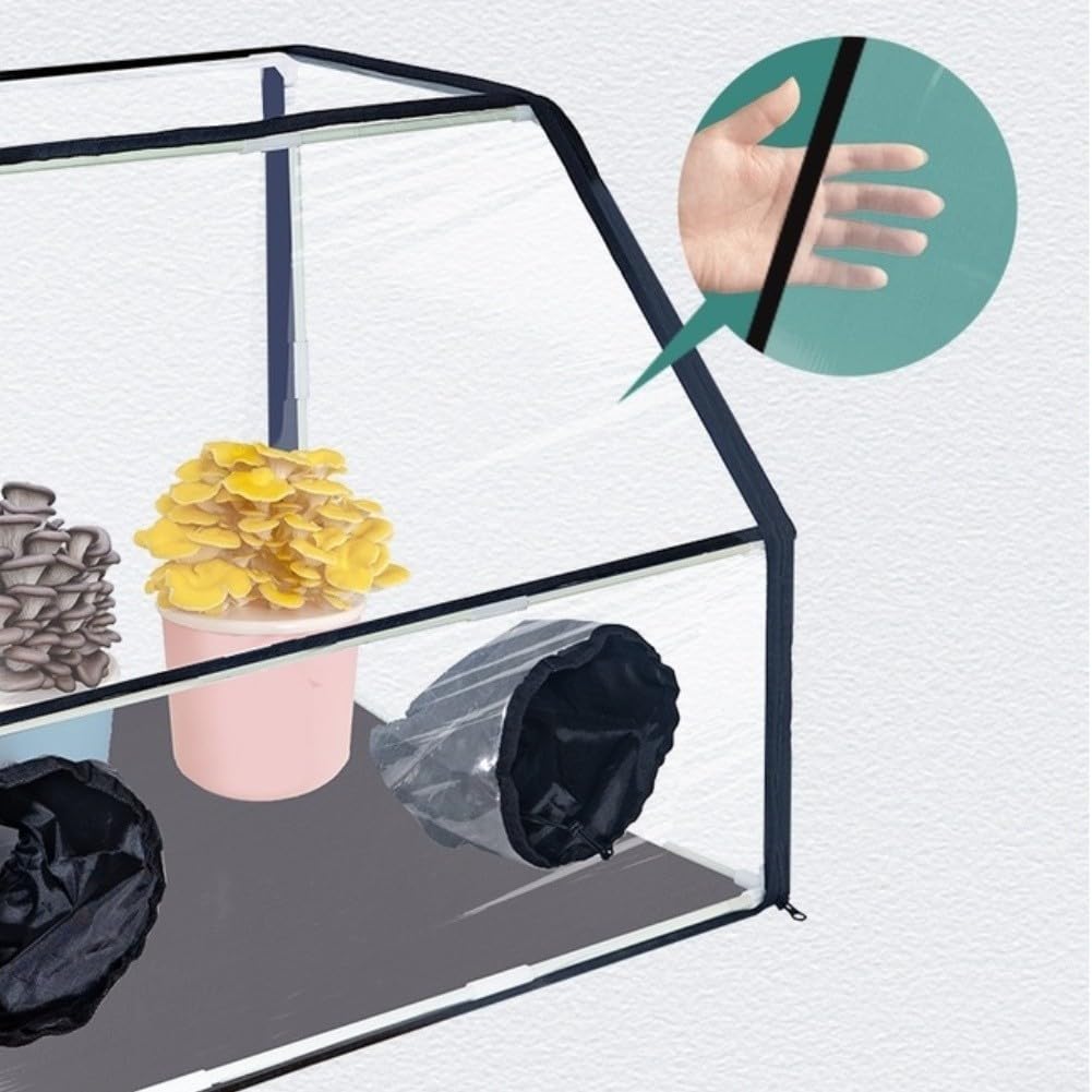 Still Air Mycology Box mit transparenter Sichtfolie, verstellbaren Armhülsen und belüfteten Gummiringöffnungen für saubere Handhabung (76 x 51 x 51 cm)