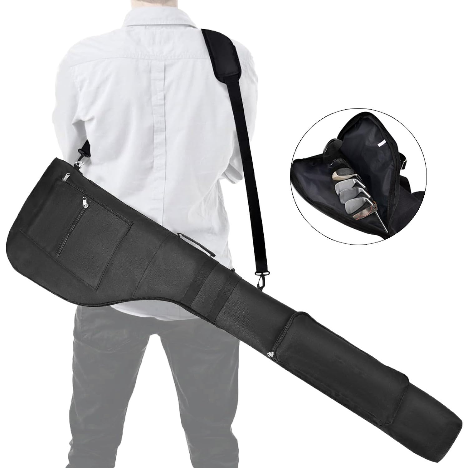 Borsa da Golf Sunday - Sacca Pieghevole e Portatile in Nylon, Leggera per Mazze, Espandibile per Viaggi