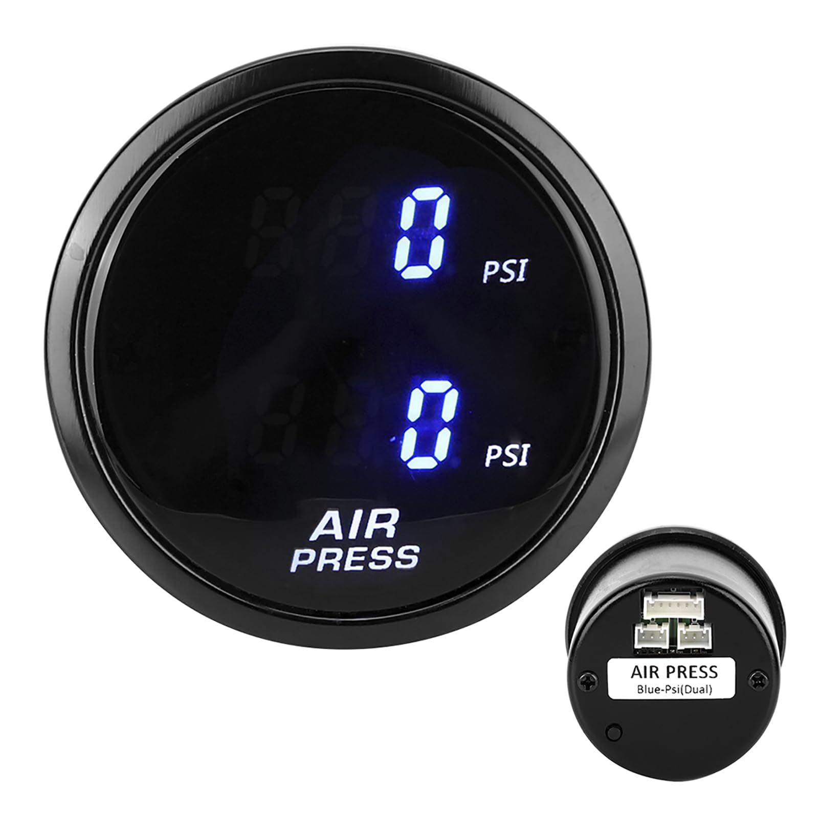 Kit manometro Boost Torvex, misuratore di pressione dell'aria PSI da 2 pollici LED display digitale blu Sensore di pressione turbo per supporto cruscotto auto
