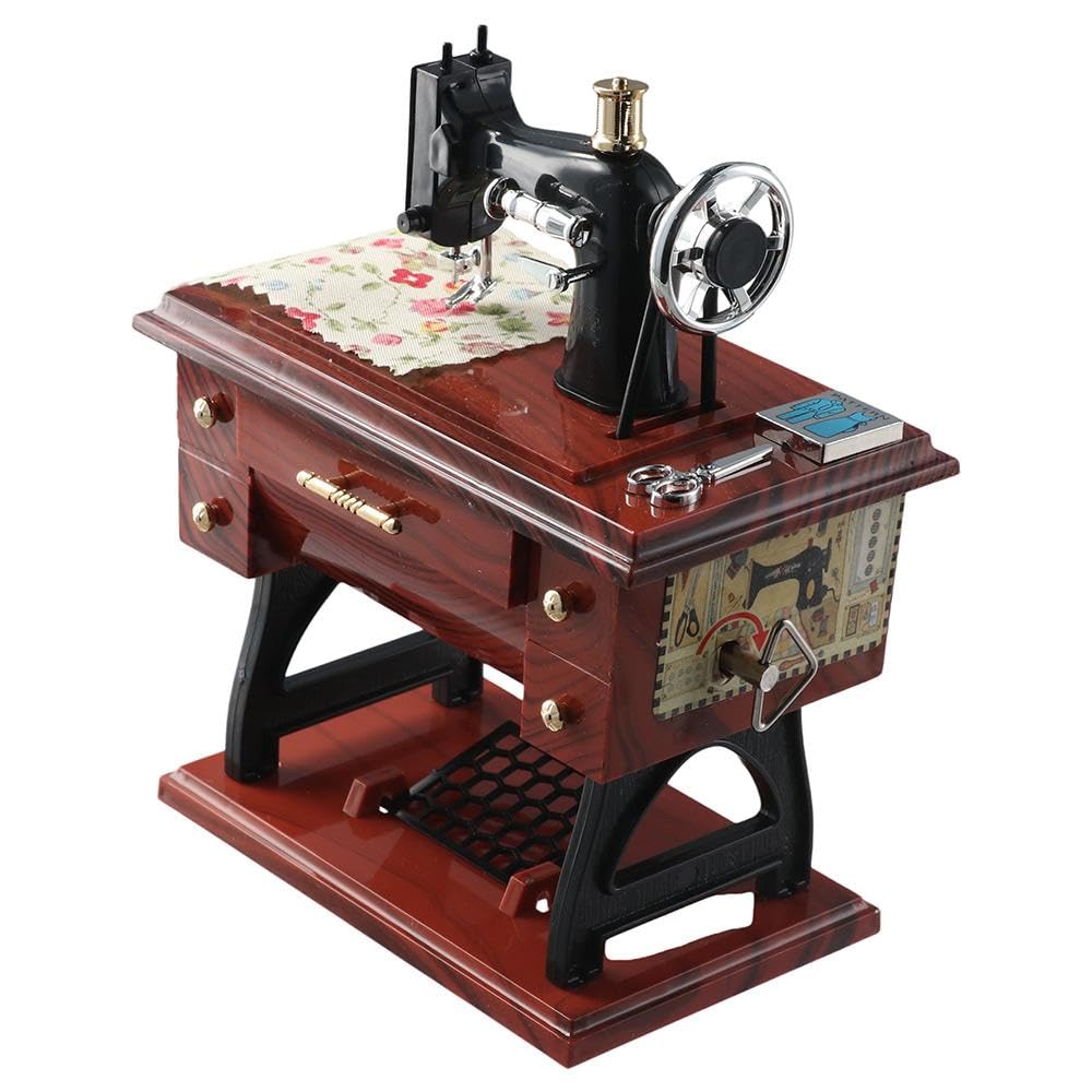 1 PCS Vintage Sewing Machine Music Box, Simulated Mini Sewing Machine Music Box for Home Holiday Decoration Children Gifts-image-45