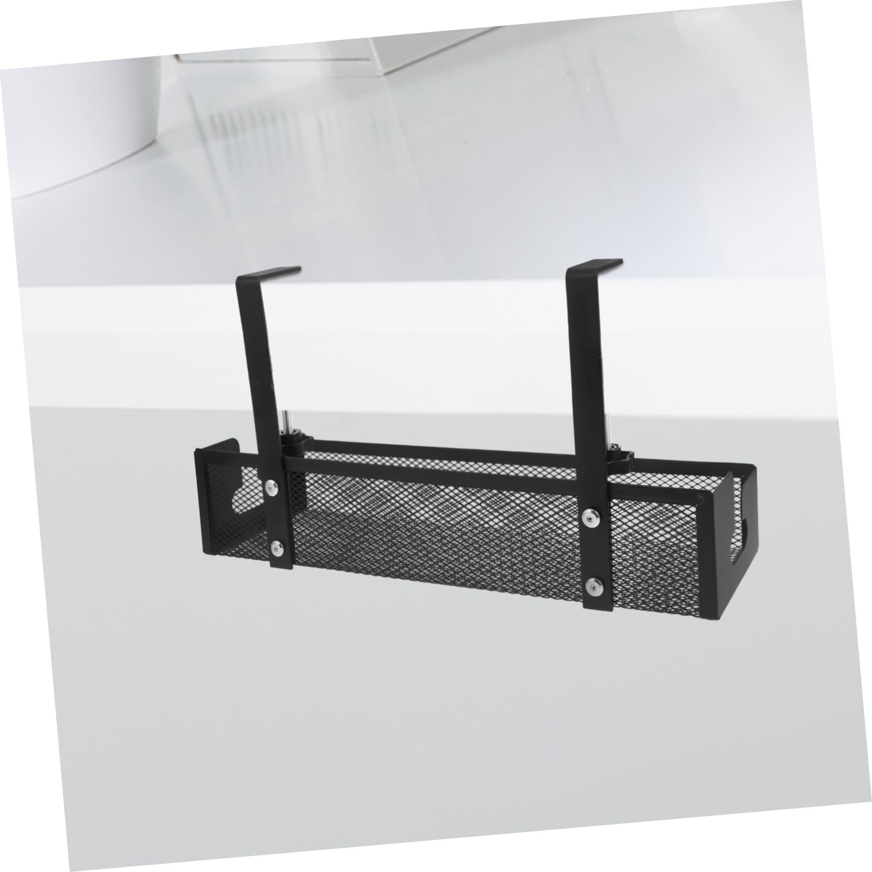 Toddmomy Bandeja Organizadora de Cables Metálica bajo Escritorio Estructura de Malla Negra Gestión sin Taladros para Oficina y Hogar Soporte Ligero y Resistente para Accesorios PC Gaming