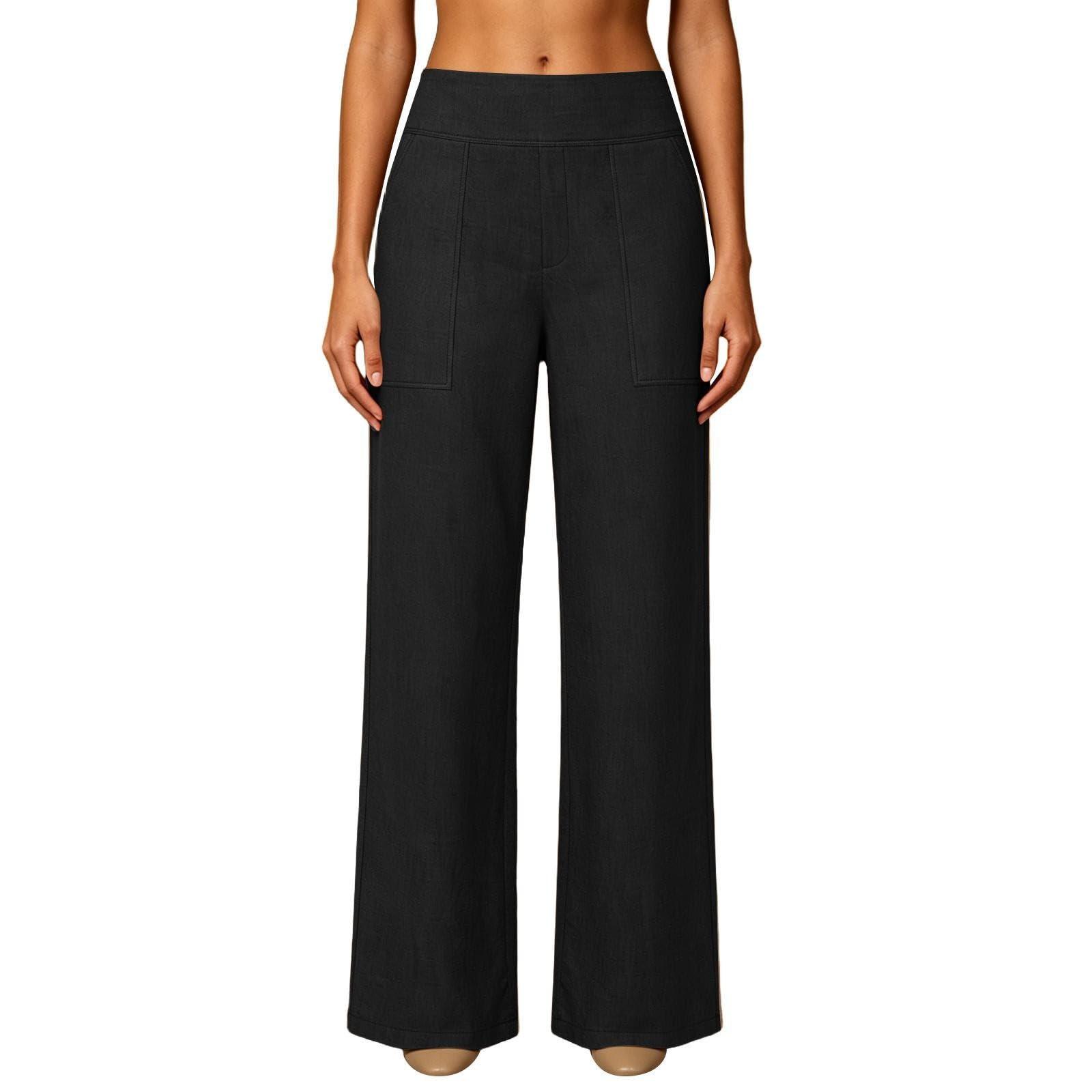 Pantalones de tela para mujer ligeros tipo pantalones de ocio de algodón 6