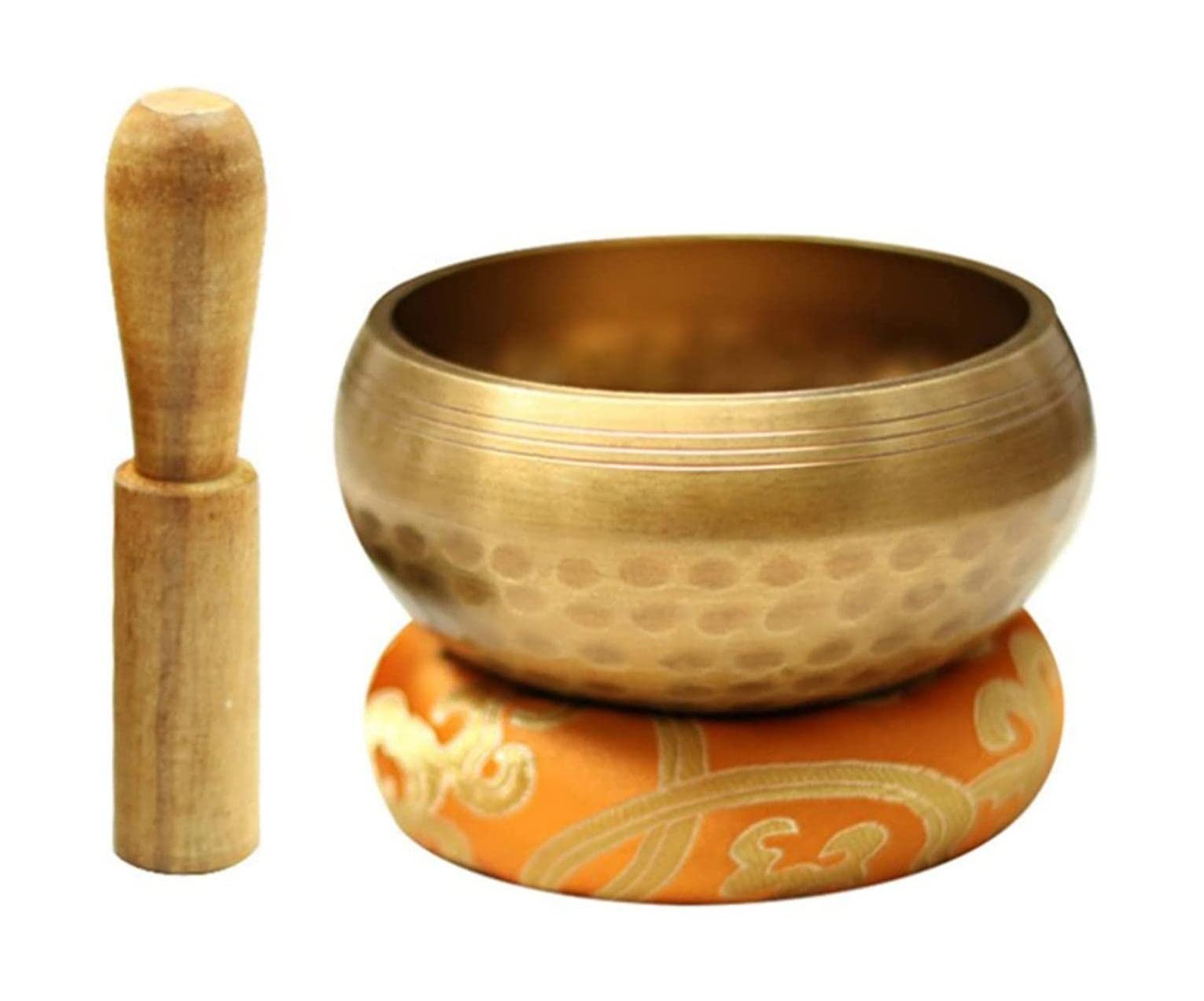 bol sonore,ensemble de bols chantants tibétains, Bol sonore bouddhiste du Népal avec maillet et coussin Cadeau unique utile