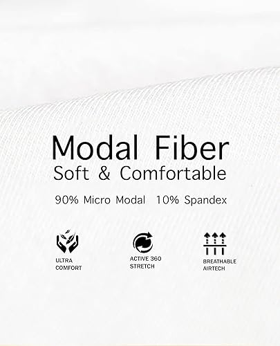 Miniatura 8 de Body Glove Paquete de 3 camisetas micro modales para hombre, camisetas lisas y camisetas de gimnasio, paquete múltiple de camisetas blancas
