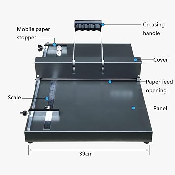 Manual Creasing Machine, 450mm Scoring Paper Creasing Machine, A3+~A3++ Paper Folding Machine, Desktop Heavy Duty Metal Paper Creaser for Paper Card Book Scoring