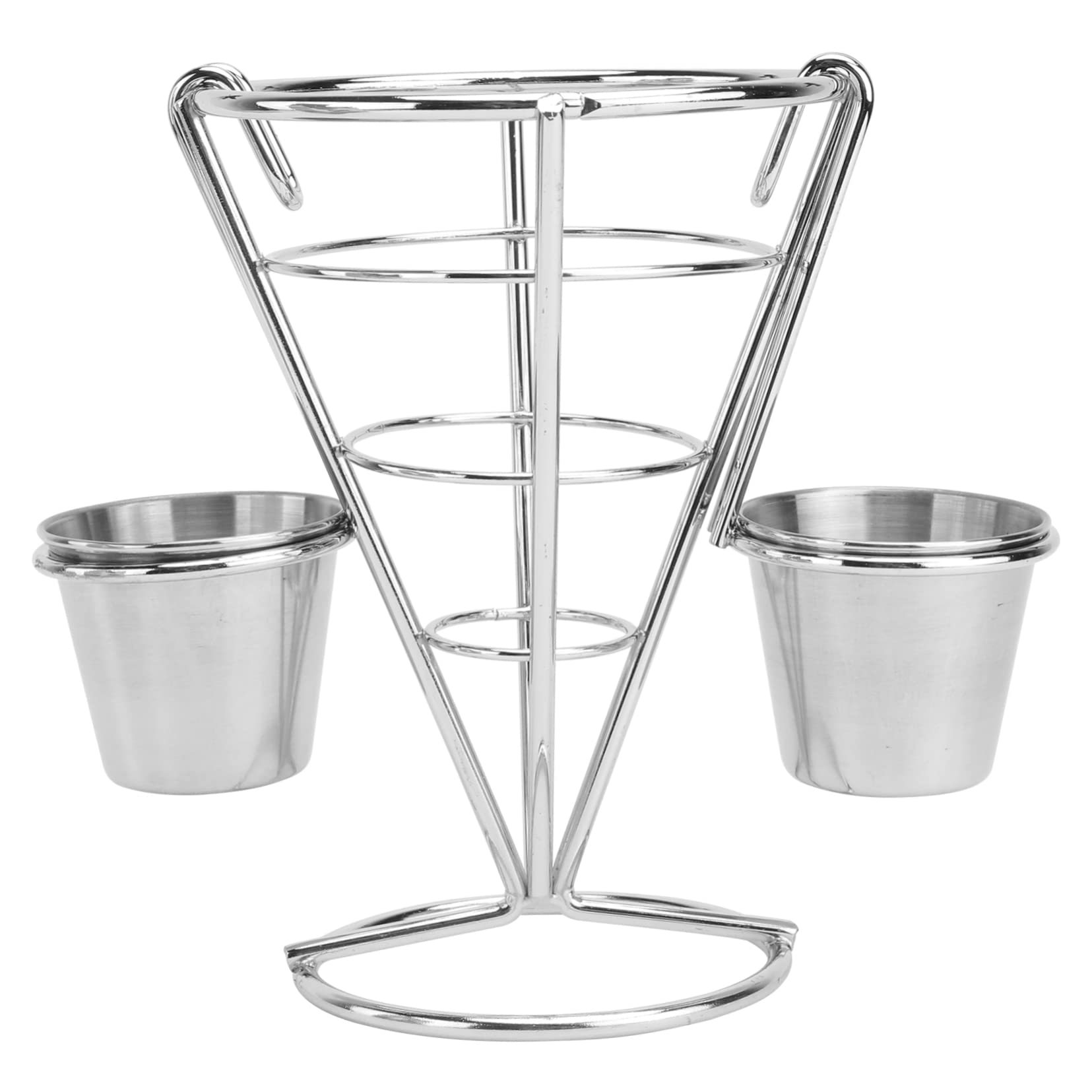 HOLIDYOYO Snack Basket French Fries Basket French Fry Chips Cone Fries Holder Spiral Cone French Fry Holder Snacks Chips French Fries Cone Holder Kitchen Utensils Holder Food Tray Silver