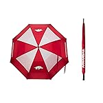 Team Golf NCAA Arkansas Razorbacks Golf Umbrella 62 Golf Umbrella with Protective Sheath, Double Canopy Wind Protection Design, Auto Open Button