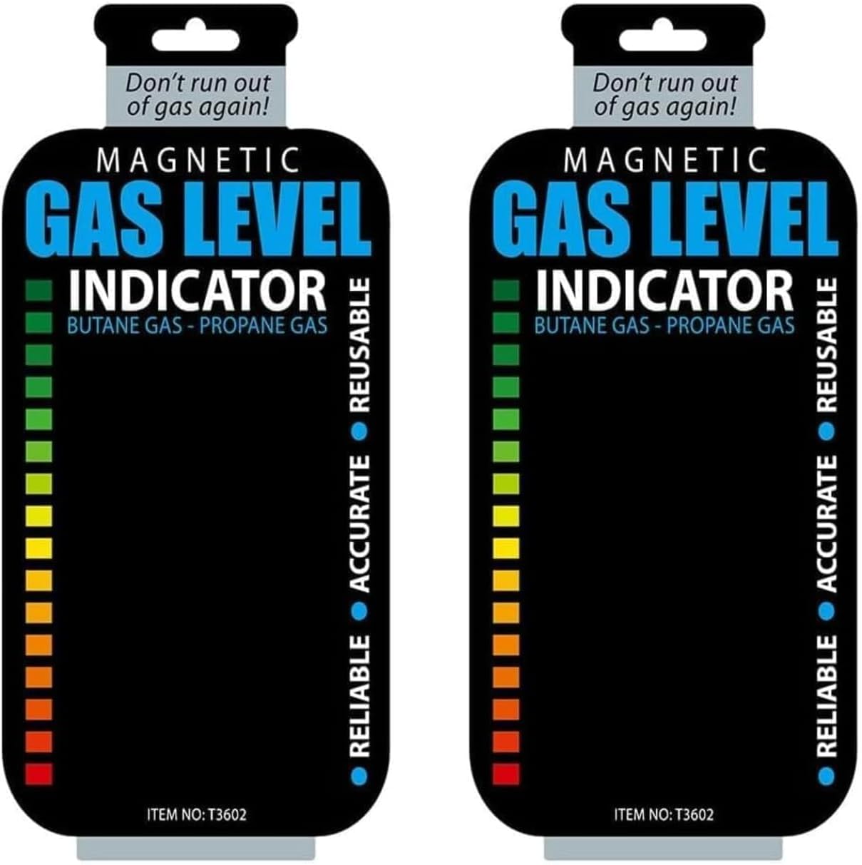 2Pcs Black Practical Propane Butane LPG Fuel Gas Tank Level Indicator, Magnetic Gauge Bottle Grill Connectors for Outdoor Cooking Replacement Parts