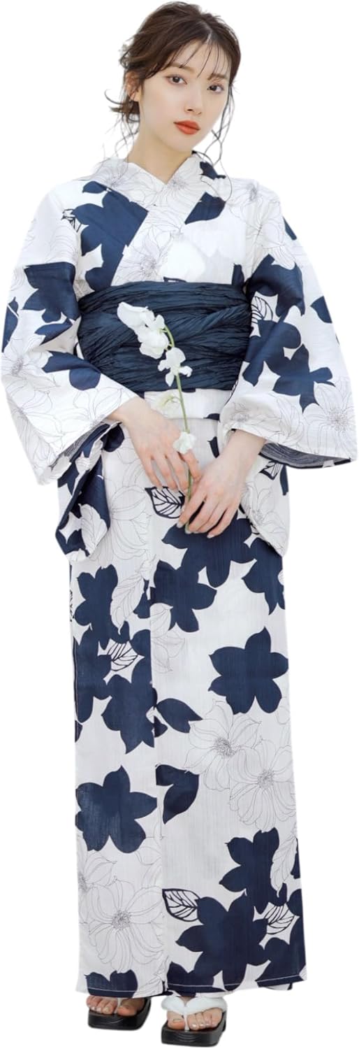 ディータ）Dita レディース 浴衣 5点セット 兵児帯 青 白 紺
