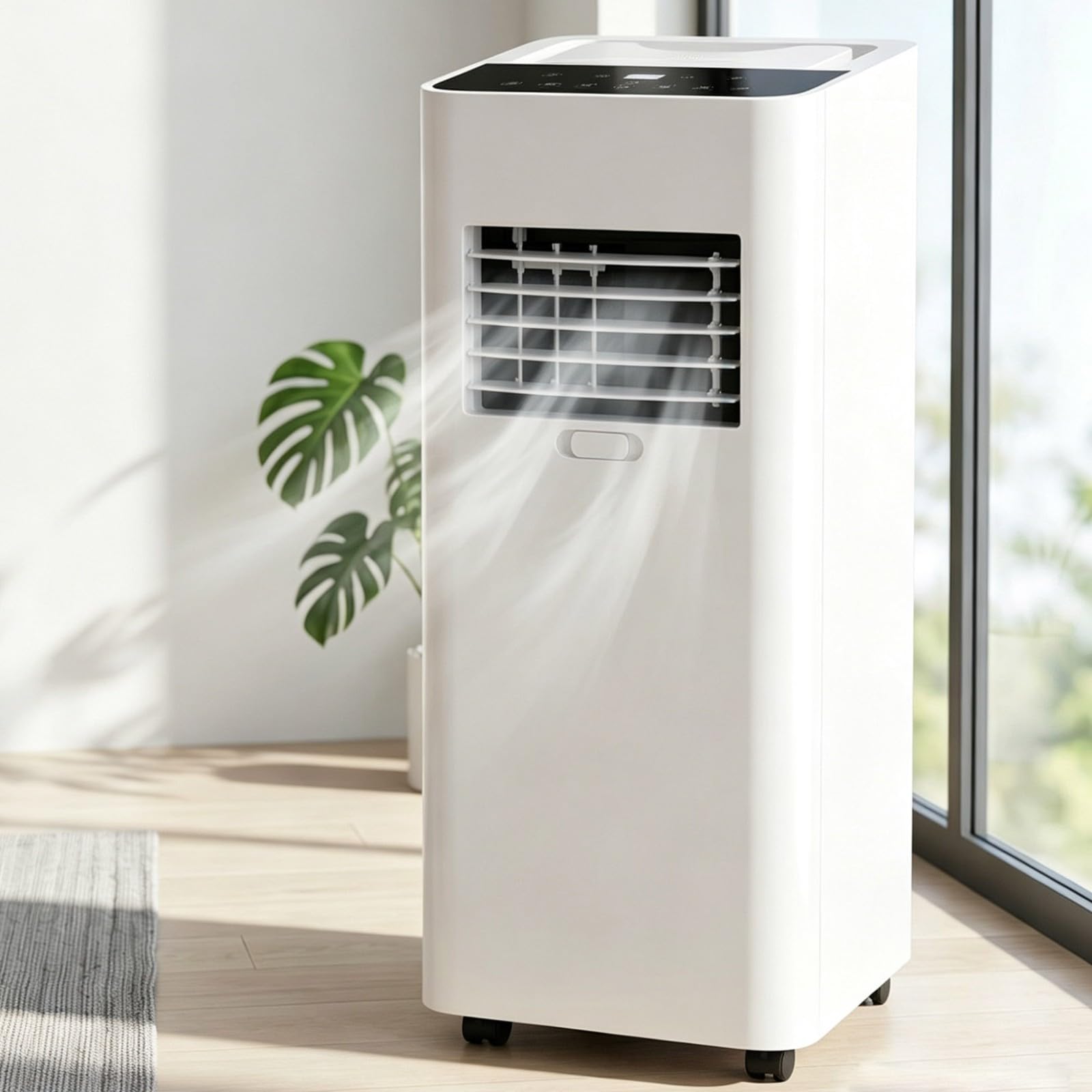 Condizionatore Portatile 8000 BTU con Telecomando Climatizzatore Portatile 4 in 1 Raffreddamento Ventola Deumidificazione modalità Sospensione Timer 24H Raffreddatore d'Aria per Soggiorno A