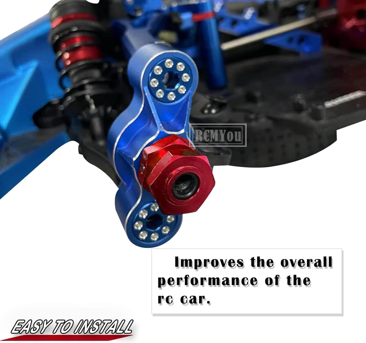 17mm Wheel Hex/Nuts & Wheel Wrench Upgrades Part for 1/7 Infraction 6s BLX/Mojave 6s BLX/Limitless 1/8 Typhon 6S BLX,Aluminum Hex Hub Adapters Hops Up,Red