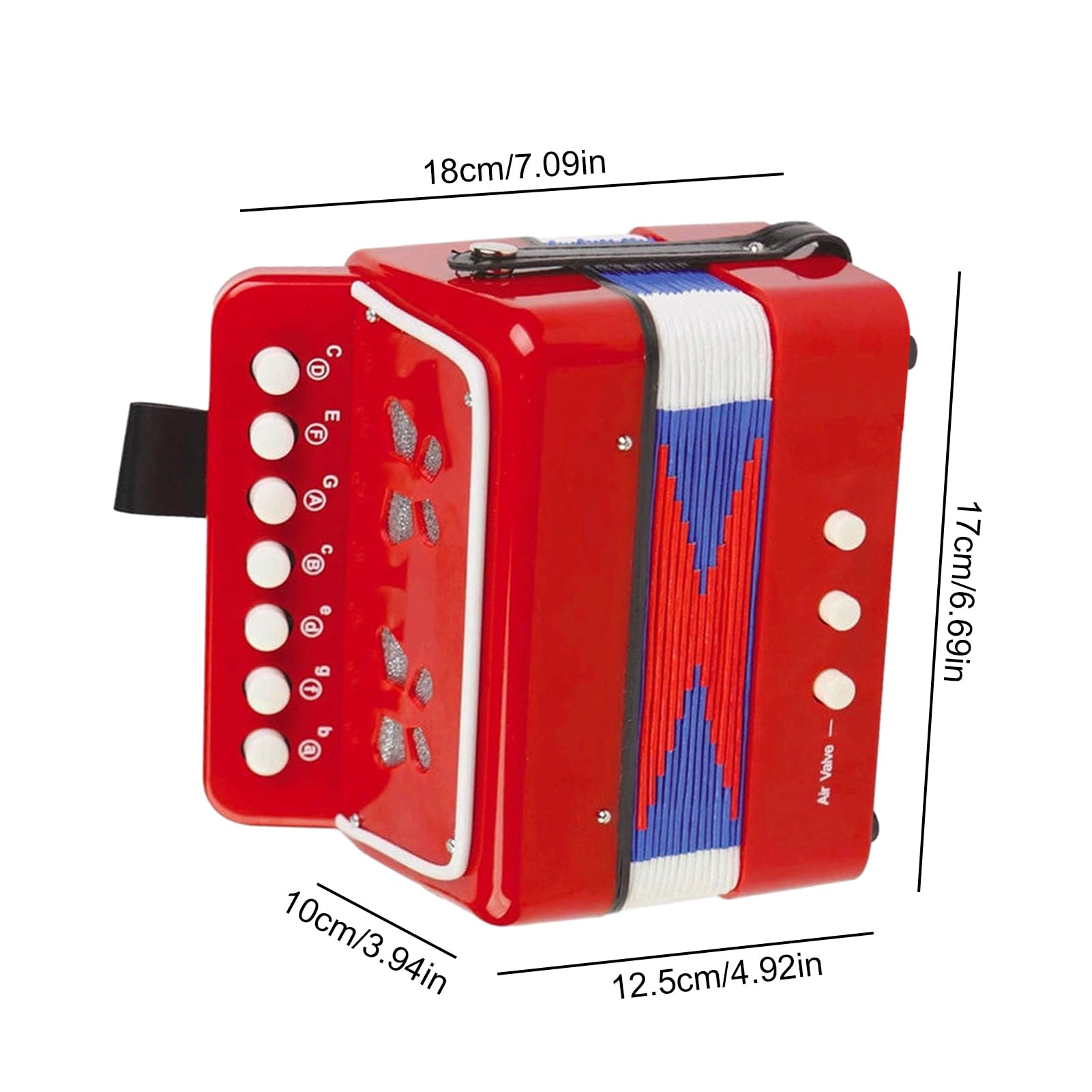 Bambini per la fisarmonica - fisarmonica con 7 chiavi, strumento musicale per principianti | La fisarmonica portatile portatile per bambini di età di 3+, giocattolo musicale per bambini, regalo per ra