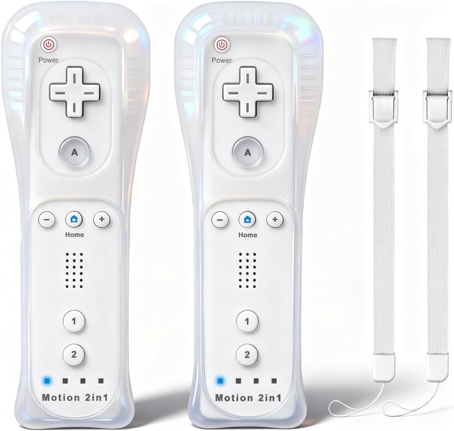 2 Pack Wii Remote Controller with Motion Plus, Wireless Controller for Nintendo Wii and Wii U, with Silicone Case and Wrist Strap, No Nunchucks