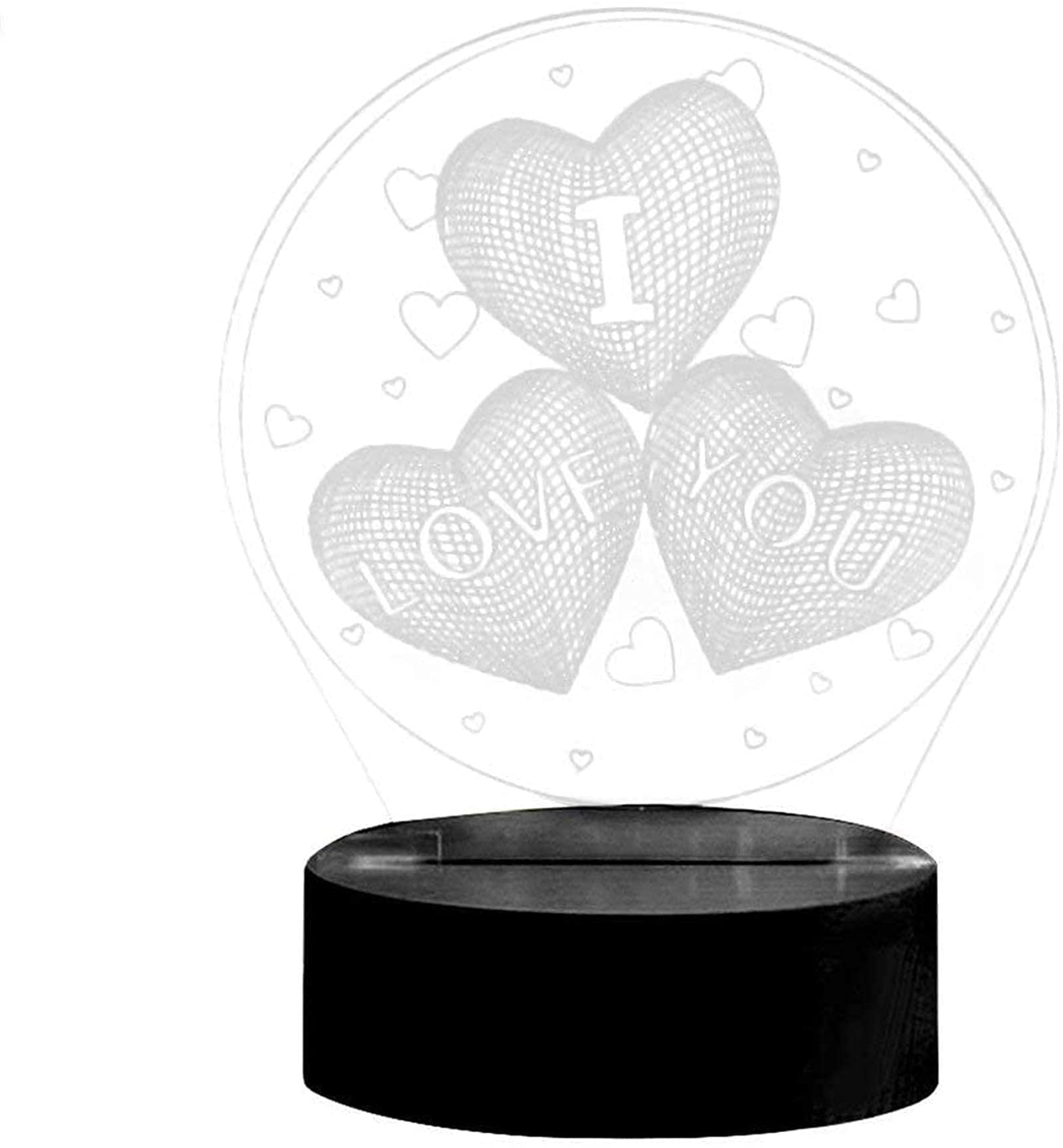 Lampada da Comodino 3D Illusion Luce Notturna Regalo di San Valentino [Classe di efficienza energetica A] (3D LOVE 2.0)