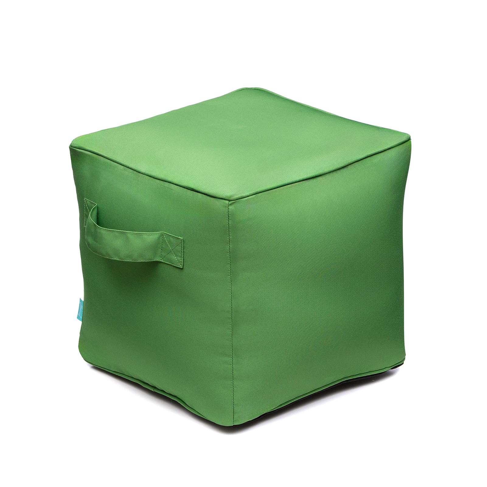 QILLOWAY Inflatable Outdoor Ottoman for Patio, Water Resistant Pouf Cube 16", Inflatable Foot Rest, Outdoor Footstool for Poolside, Garden,Camping, Lime Green