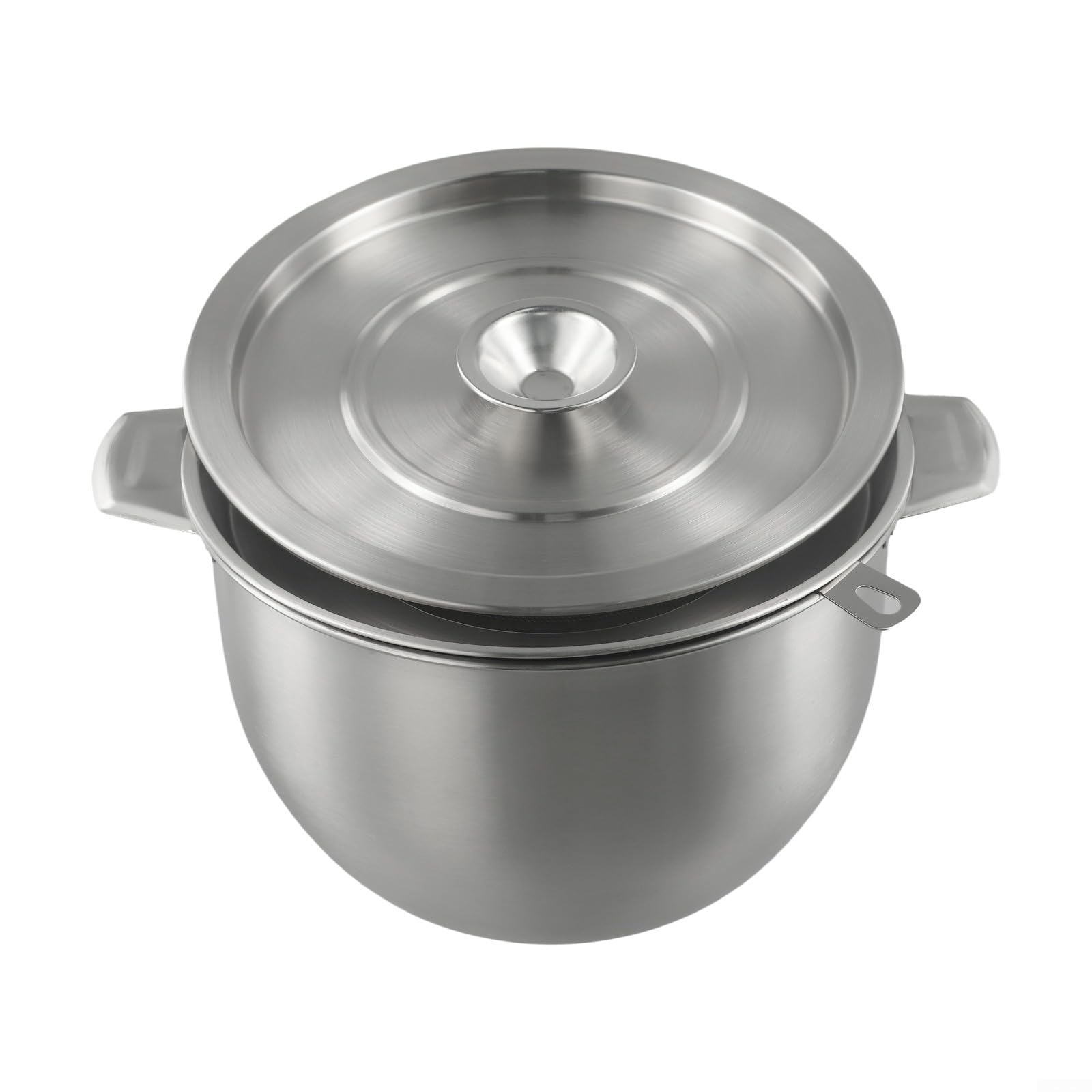 Zilimontt Filtro olio per zuppa in acciaio inox con coperchio, filtro per olio domestico, filtro per olio da cucina, utensili da cucina per conservare olio e grasso da cucina (5,2 L)