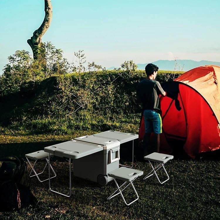 Borsa termica con tavolo pieghevole e sedia per campeggio e picnic, multifunzione, conservazione e refrigerazione