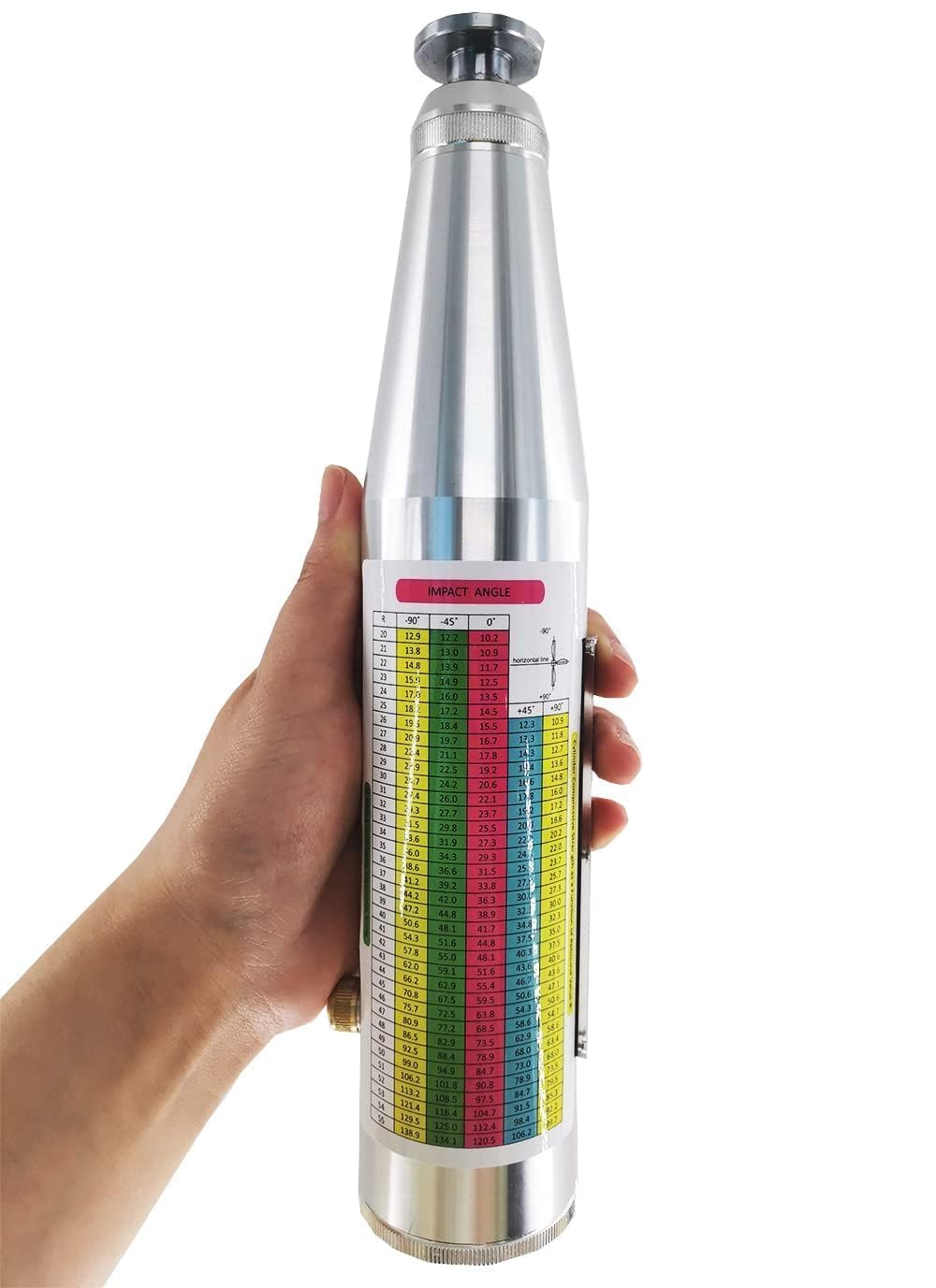 Rock Test Hammer NDT Rock Rebound Hammer Tester Rock Resiliometer Strength Hammer with Length of Spring Stretch 75mm(MAX) Impact Energy 2.207N/m (Horizontal) Measuring Ranges 50-194 N/mm2