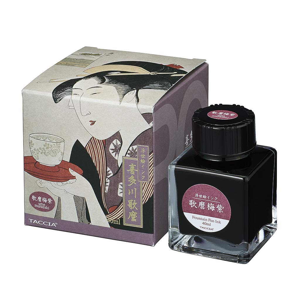 Nakabayashi TFPI-WD42-16 TACCIA Tinta para pluma estilográfica, tinte a base de agua, tinta Ukiyo-e, Utamaro Kitagawa, morado Ume