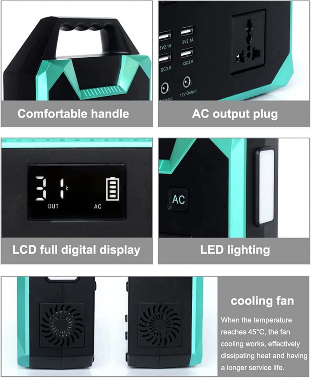 Estación de energía portátil, Paquete de batería de Litio de Respaldo para Campamento de 40800 mAh/150 WH, con Toma de CA de 110 V-220 V/100 W, para campamentos en vehículos recrea