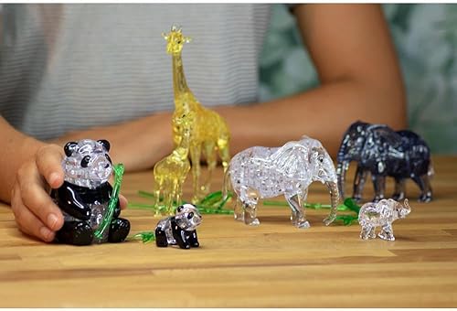 Miniatura 6 de Crystal Puzzle 59179 - Par de pandas 3D, 51 piezas, color gris y negro