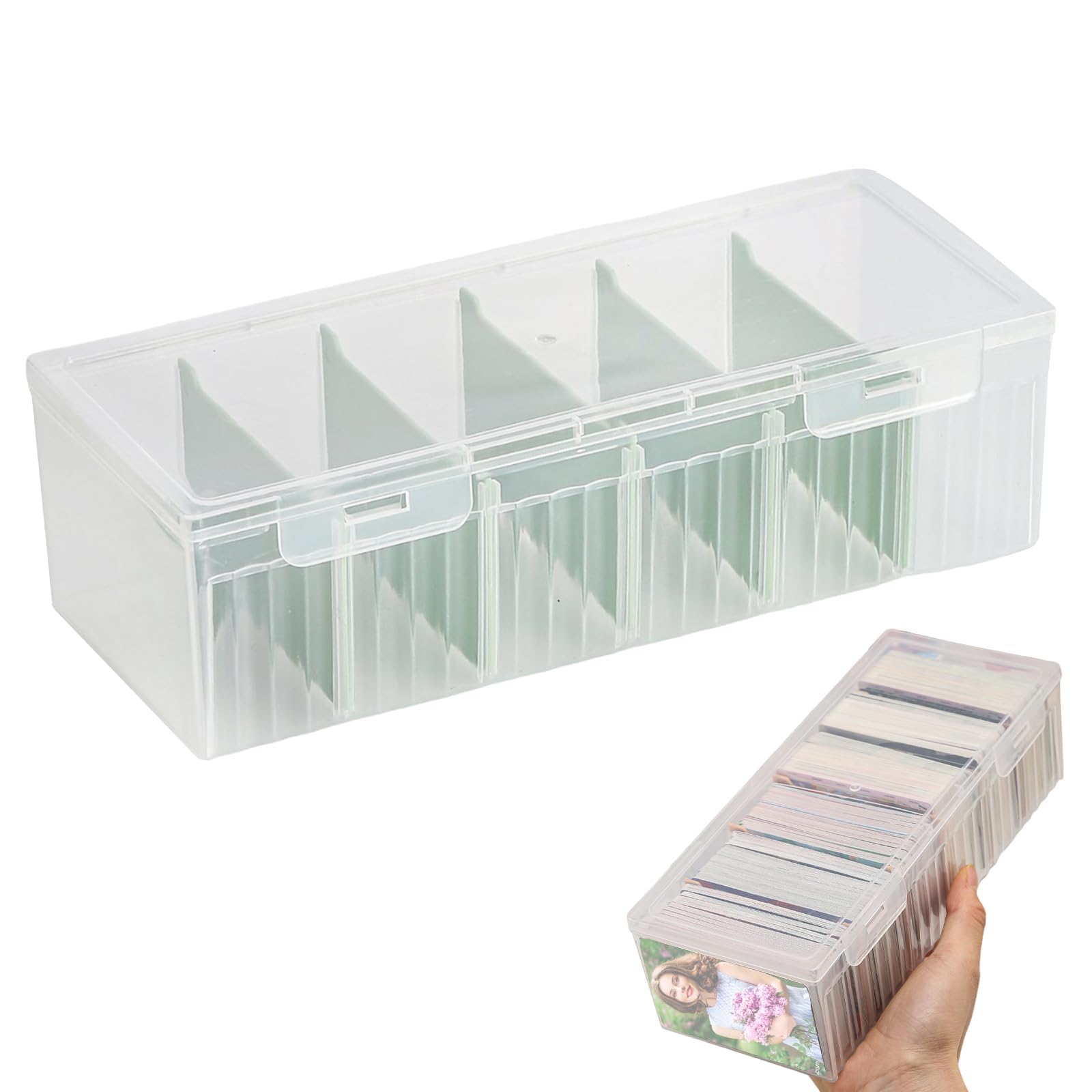Boîte à fiches DIN A8 avec séparateurs amovibles 24 x 10 x 7 cm couvercle 600 cartes Vert