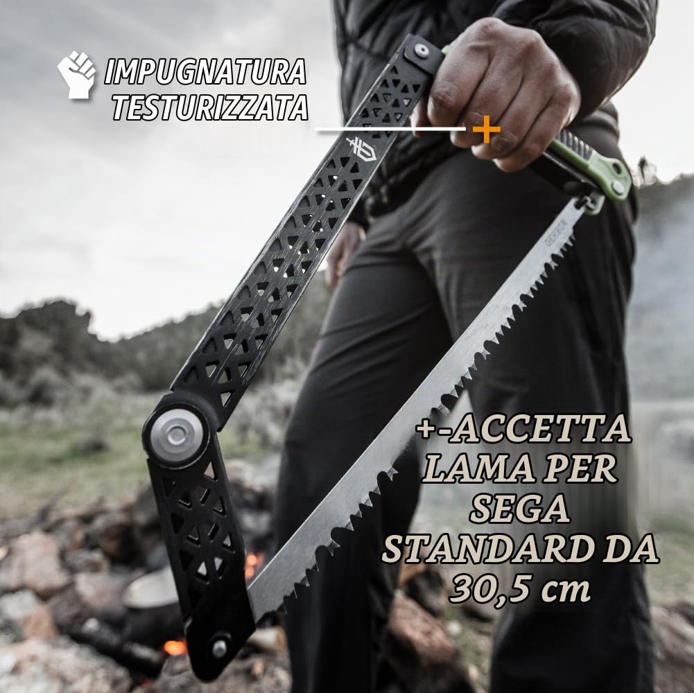 Gerber G2820, Sega Da Campeggio Con Impugnatura In Gomma Unisex Adulto, Verde (Green), Taglia unica | Verde (Green), Taglia unica, 31-002820