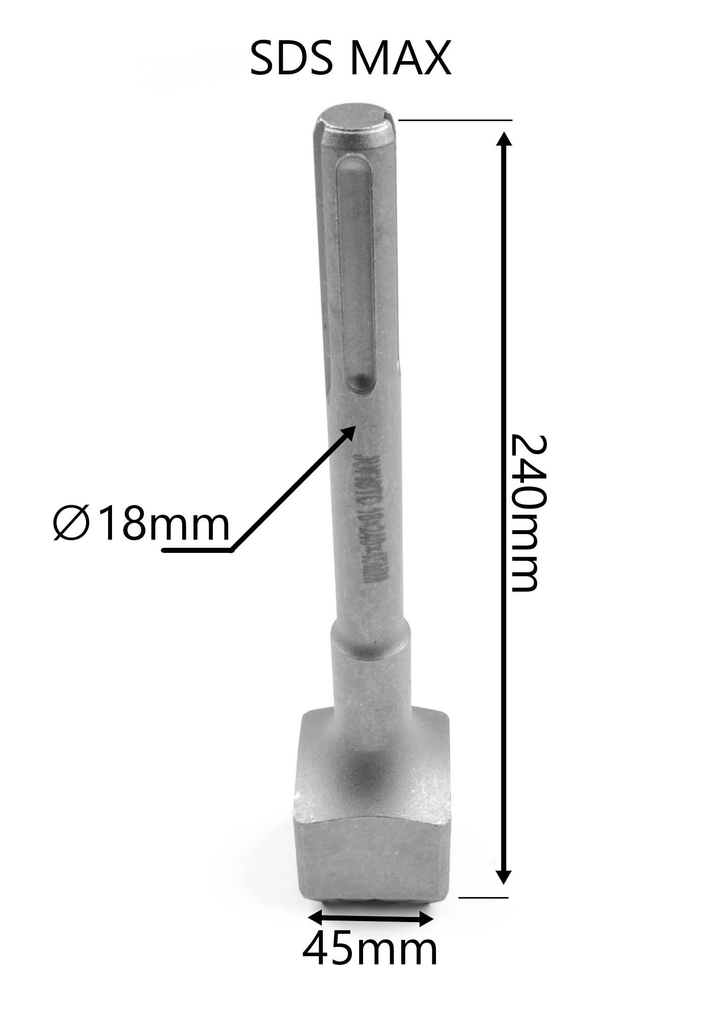 Stockermeißel Meißel Werkzeug SDS-MAX 240 x 45 mm 16 Zähne ∅18 mm Betonmeißel Meißel für Mauerwerk