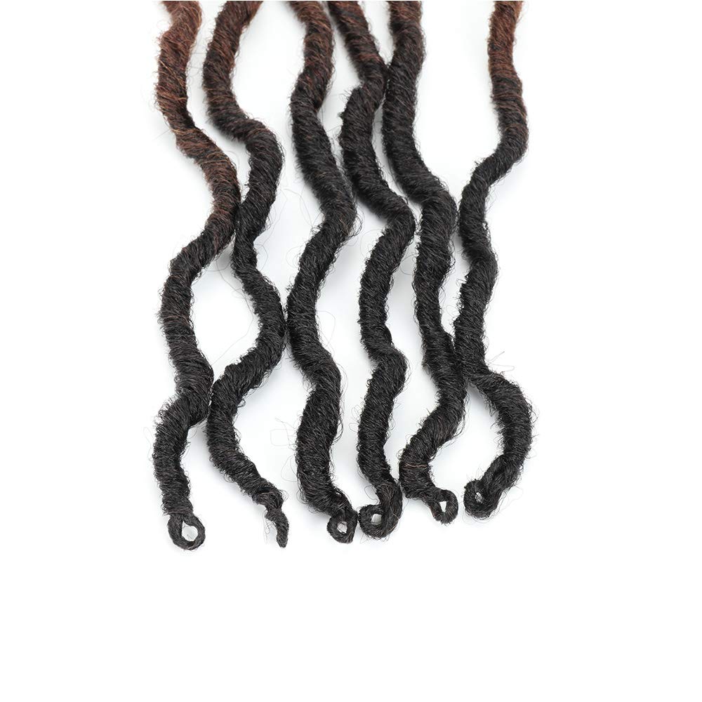 Eliza Wavy Gypsy Locs Faux Ombre Crochet Hair 18" 6 Packs/Lot Goddess Locs Synthetic African Roots Dreadlocs Synthetic Braiding Hair Extensions for Black Women(18",6Packs,OM3T30/27)