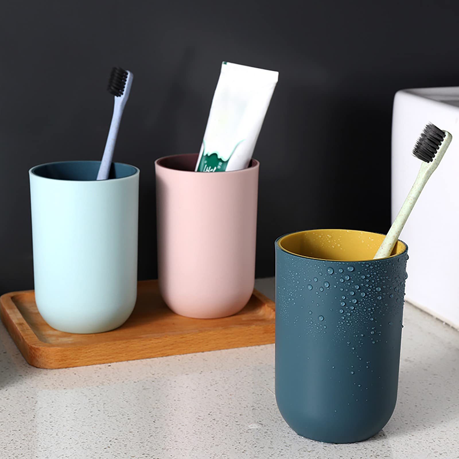 Uchwyt na szczoteczkę do zębów kubek 300 ml plastikowy łazienkowy szczotkowanie zębów kubek kubek do płukania ust do podróży płukania picia toaletka blat pasta do zębów mycie mycie