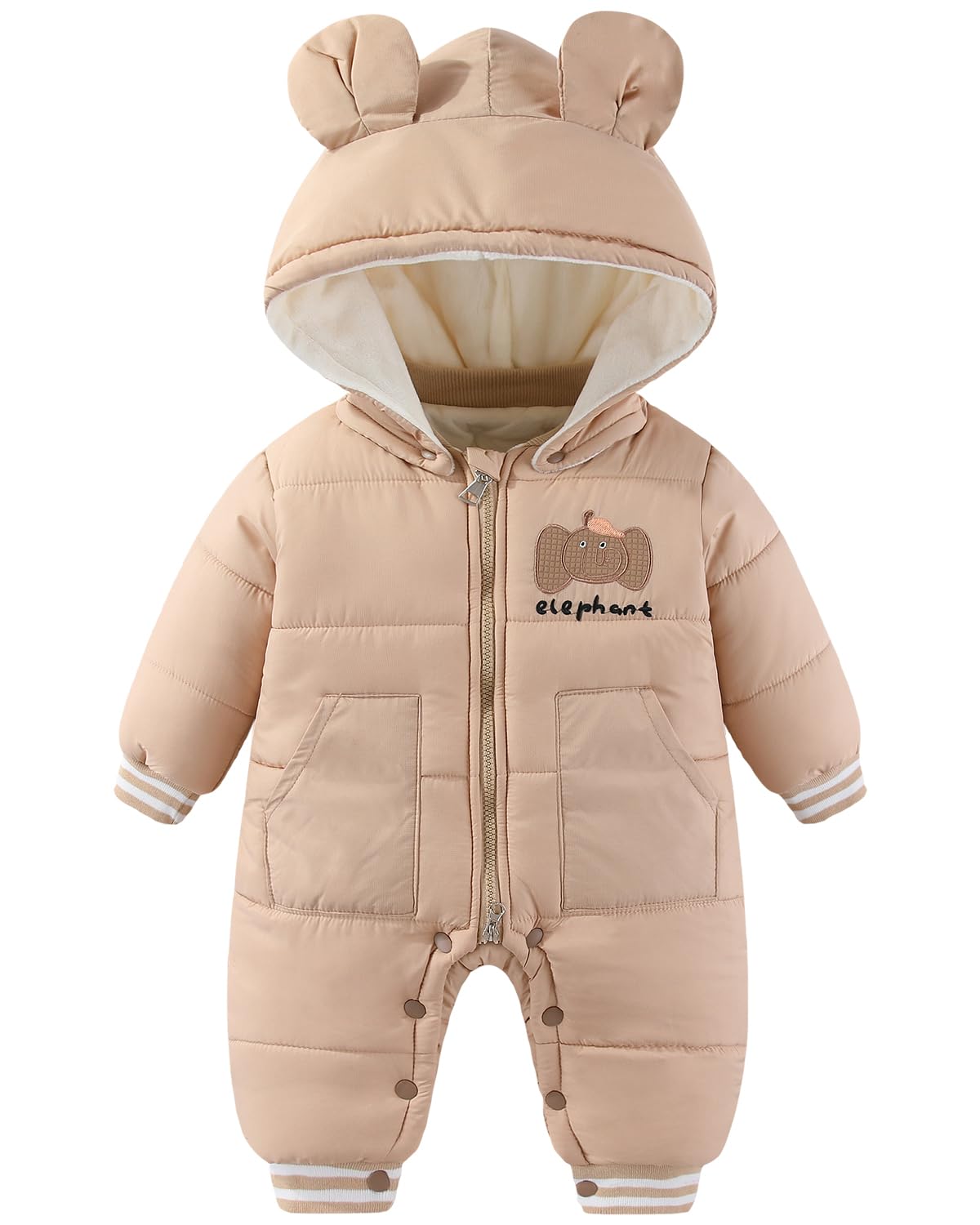 JiAmy Combinaison de Neige d'Hiver pour Bébé, Barboteuse Chaud Nouveau-né Garçon et Fille Cadeau Mignonne 6-18 Mois