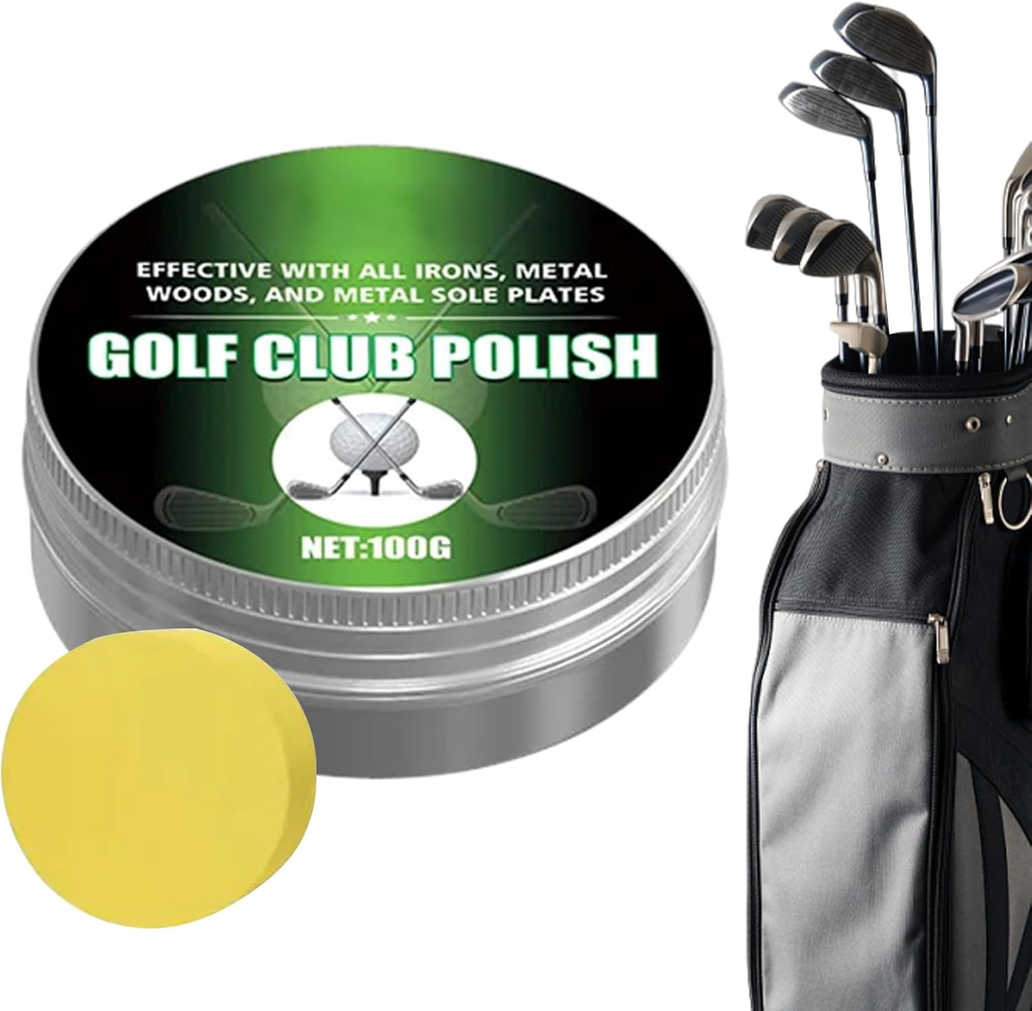 Golf Club Polishing Kit | 100g Portable Remover With Sponge | Golf Cleaning Kit | For Golfer Outdoor Course Game Grass Practice Training Ackyard Sports, Game Training Backyard Sports Birthday Recreati