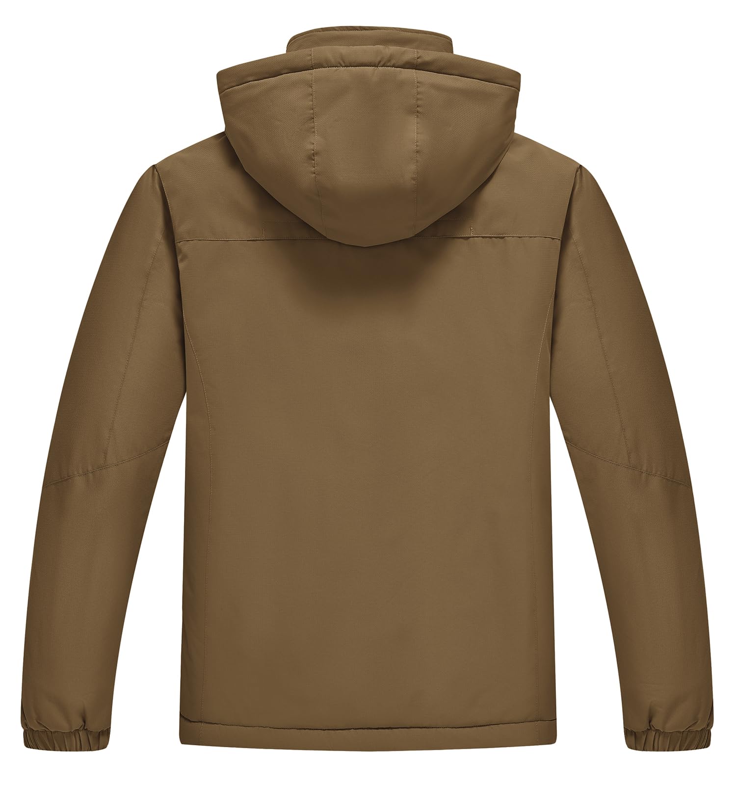 TBMPOY Men's Winter Ski Jacket Waterproof Warm Snow Insulated Coat Fleece Lined Snowboard Hooded Raincoat(Coffee,L)