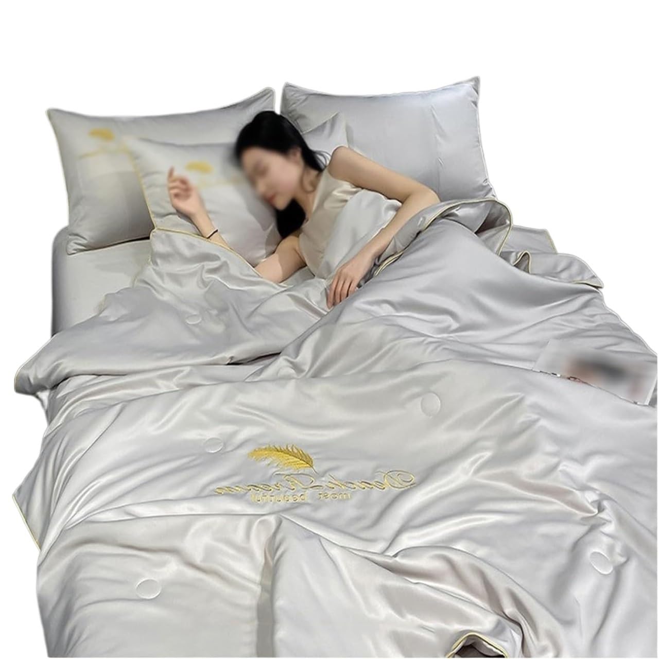 ETUELNOPT Cooling King Duvet for Summer， Summer Sleep. Blanket Ice Silk Quilt Multiple Sizes(A,200x230cm)